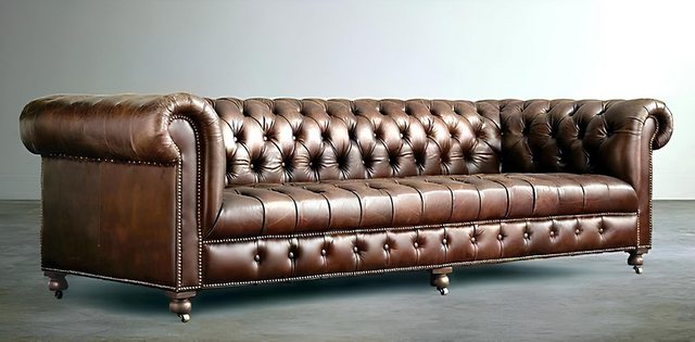 Xlmoebel Sofa Chesterfield Viersitzer Polstercouch in antikem Stil aus Lede günstig online kaufen