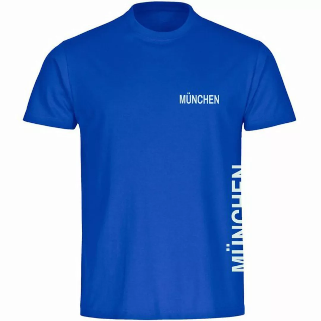 multifanshop T-Shirt Herren München blau - Brust & Seite - Männer günstig online kaufen
