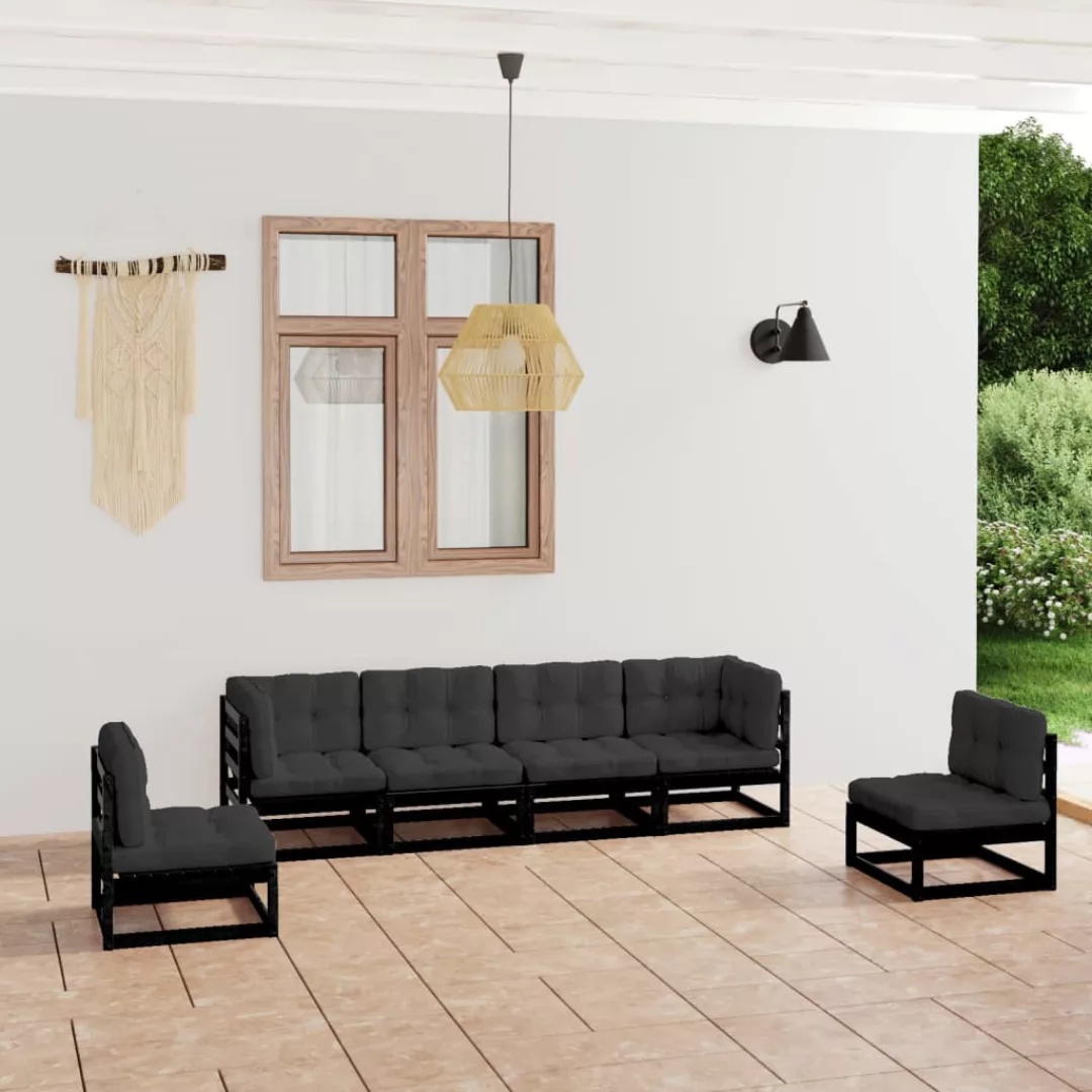 6-tlg. Garten-lounge-set Mit Kissen Kiefer Massivholz günstig online kaufen