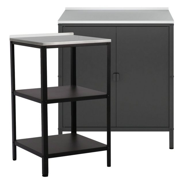 en.casa Mehrzweckschrank-Set, (Outdoor-Standregal + Schrank), Outdoorset St günstig online kaufen