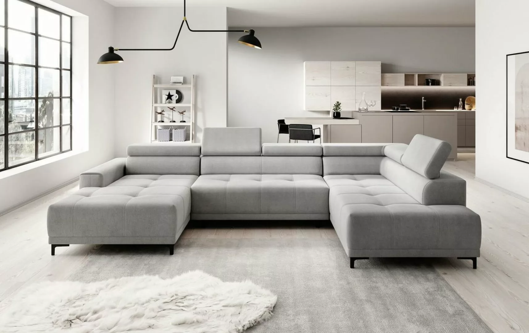 JVmoebel Ecksofa, Design Ecksofa Sofa L-form Bettfunktion Couch Polster Sit günstig online kaufen