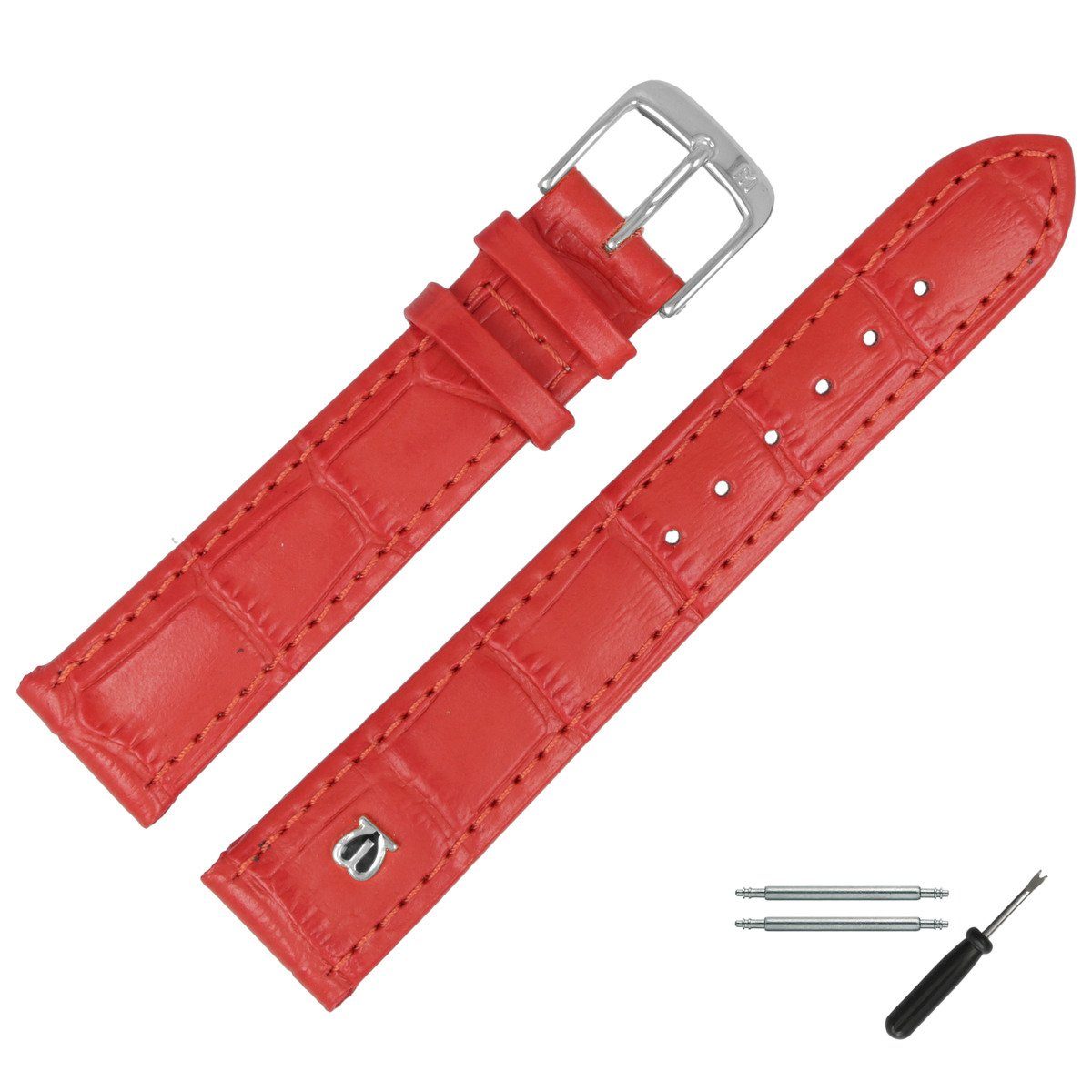 MARBURGER Uhrenarmband 16mm Leder Alligator Prägung günstig online kaufen