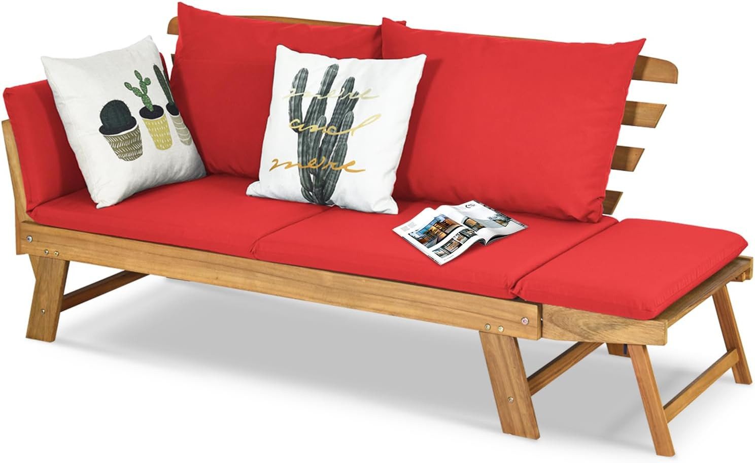KOMFOTTEU Gartenbank 2-3 Sitzer Holzbank, mit günstig online kaufen
