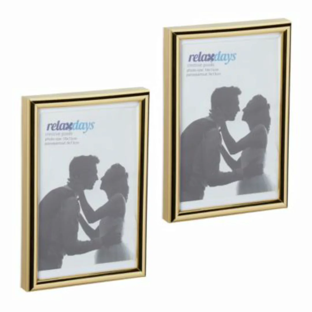 relaxdays Bilderrahmen 2er Set 10 x 15 cm gold günstig online kaufen