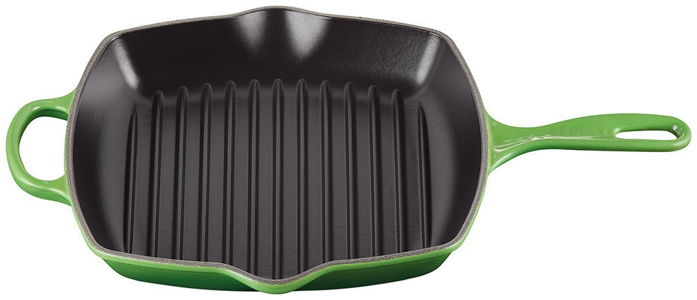 Le Creuset Grillpfanne Quadrat Signature Gusseisen Bamboo Green 26cm günstig online kaufen