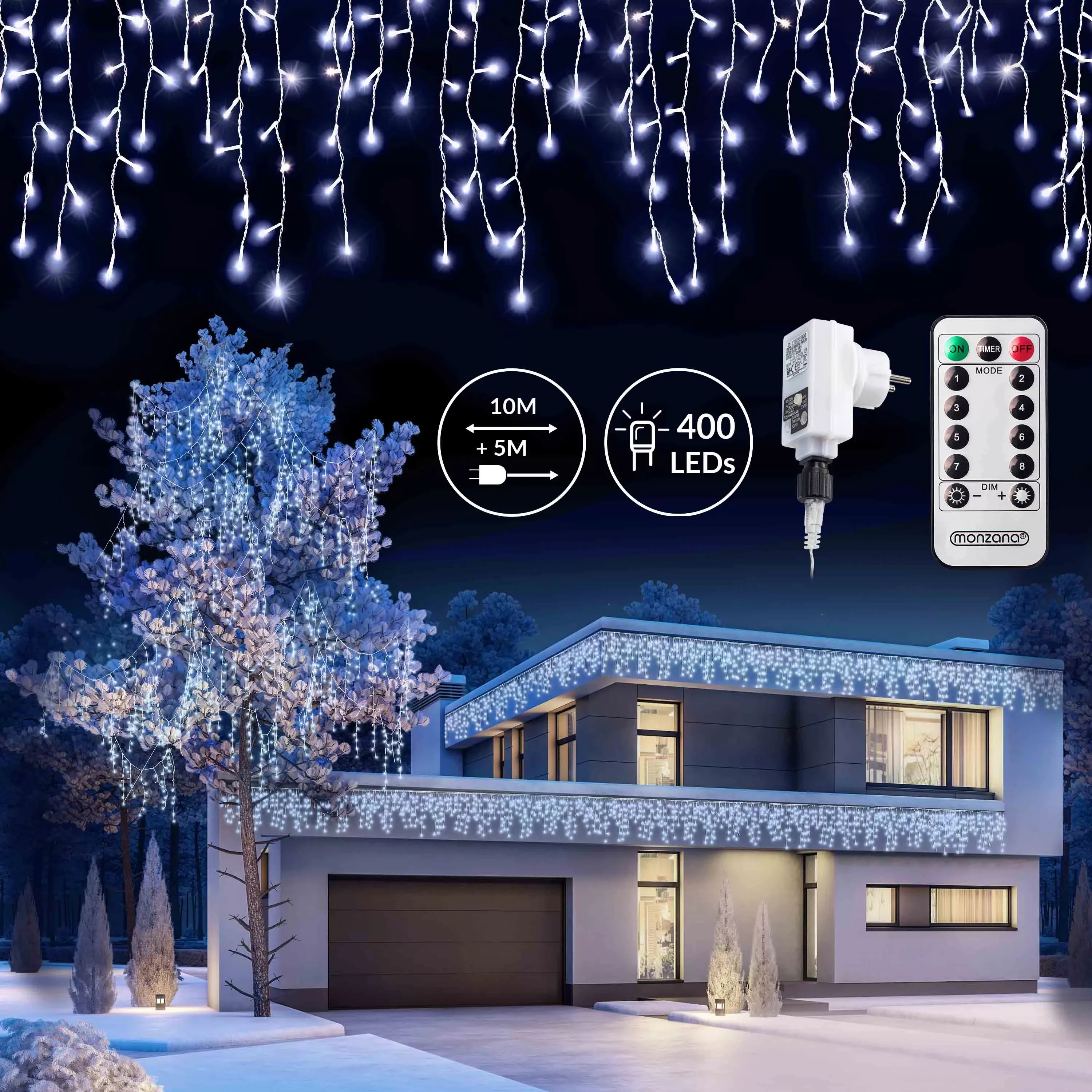 Regenlichterkette LED Weihnachten Kaltweiß 15m günstig online kaufen