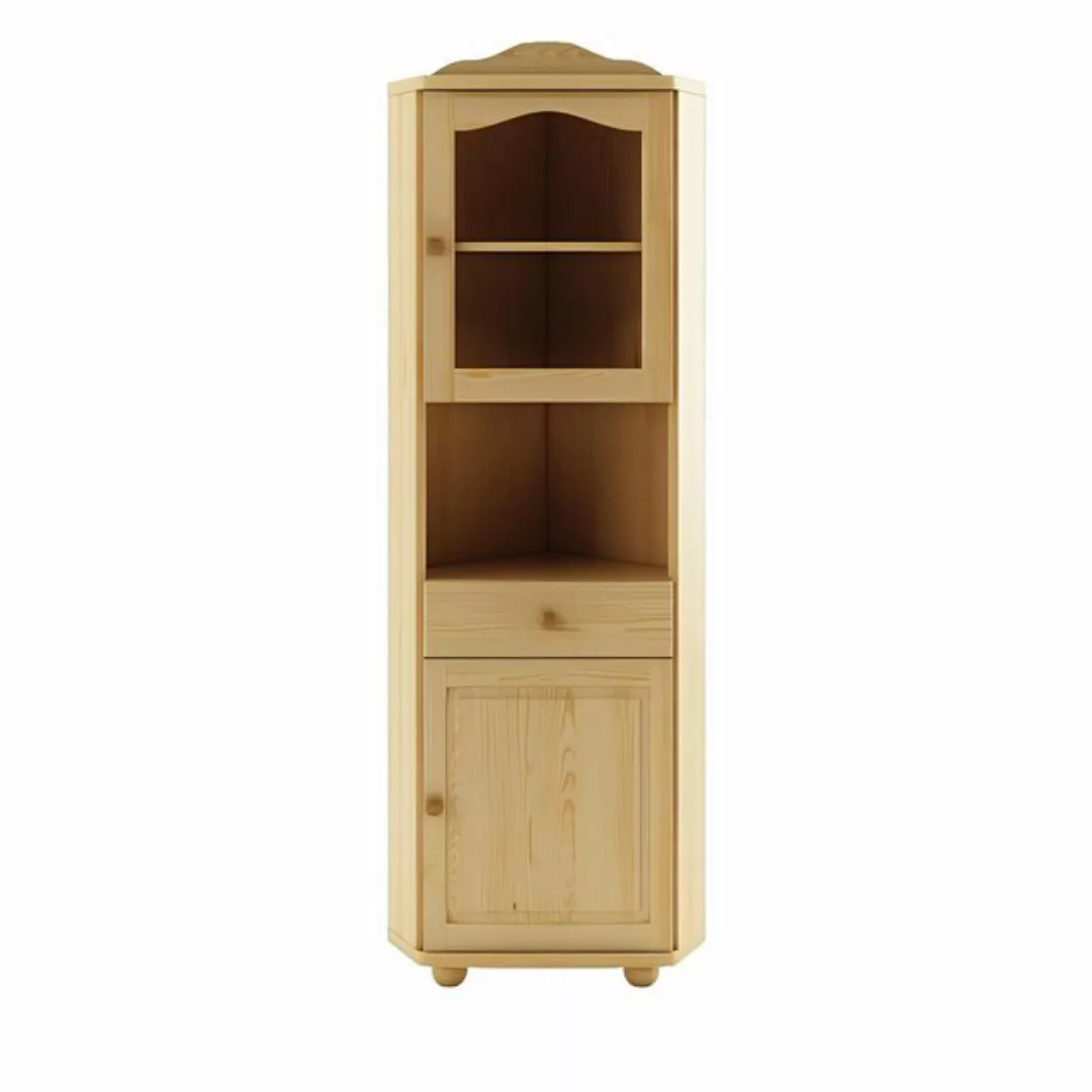 Xlmoebel Eckvitrine Eckschrank aus Massivholz mit echtem Holz - Neue Eckvit günstig online kaufen