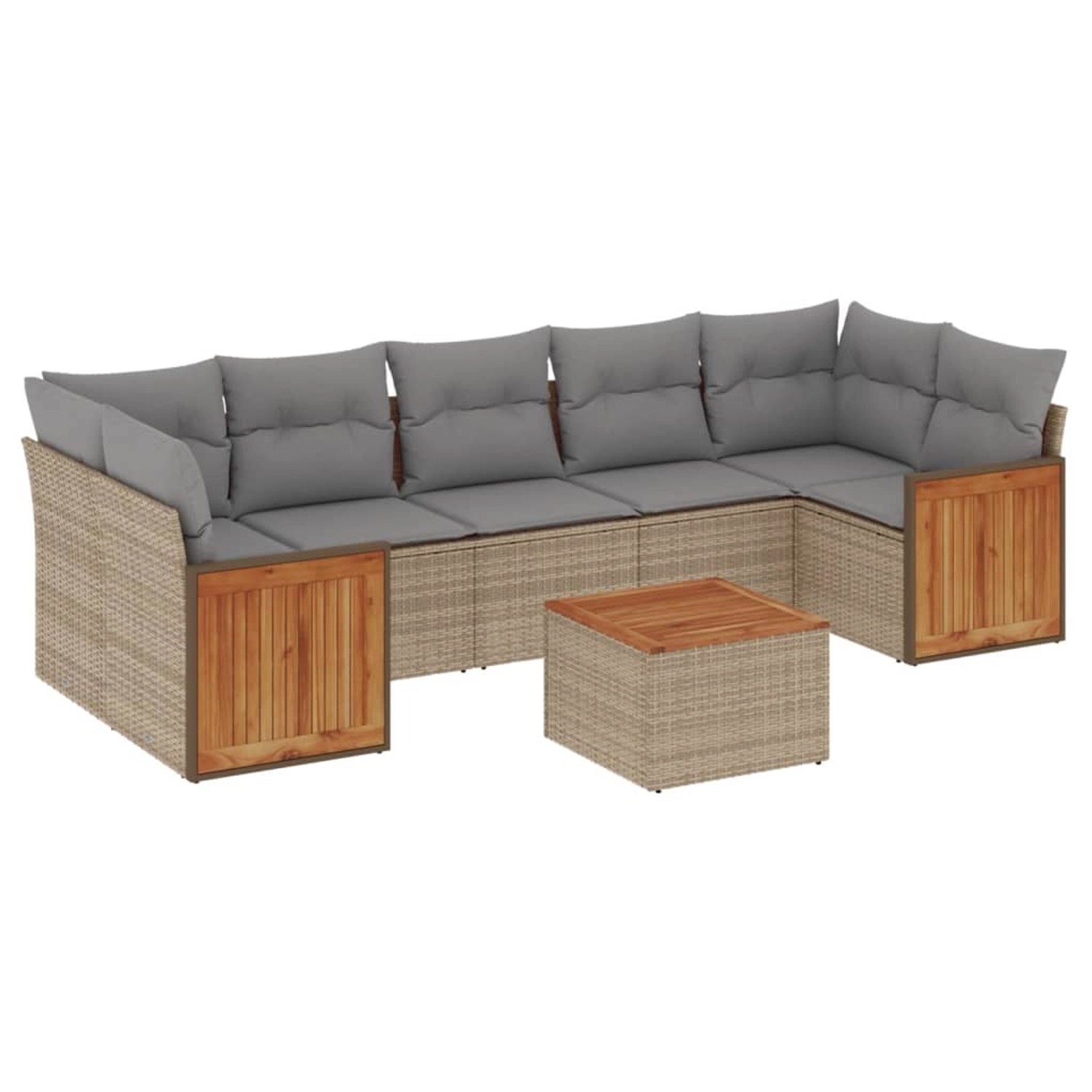 vidaXL 8-Tlg Garten-Sofagarnitur mit Kissen Beige Poly Rattan 3259896 günstig online kaufen