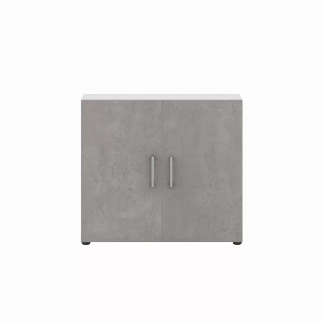 Ordnerschrank in Beton Grau Weiß 70 cm hoch günstig online kaufen