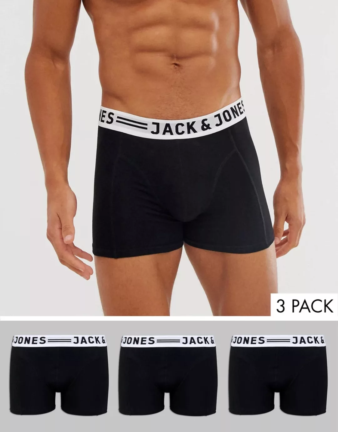 Jack & Jones Sense Boxer 3 Einheiten 2XL Black günstig online kaufen