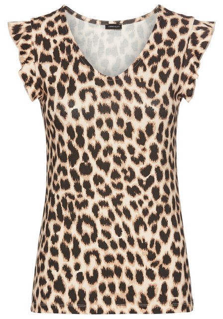 Laura Scott V-Shirt mit Leoparden-Alloverdruck & dezentem Ärmelansatz - NEU günstig online kaufen