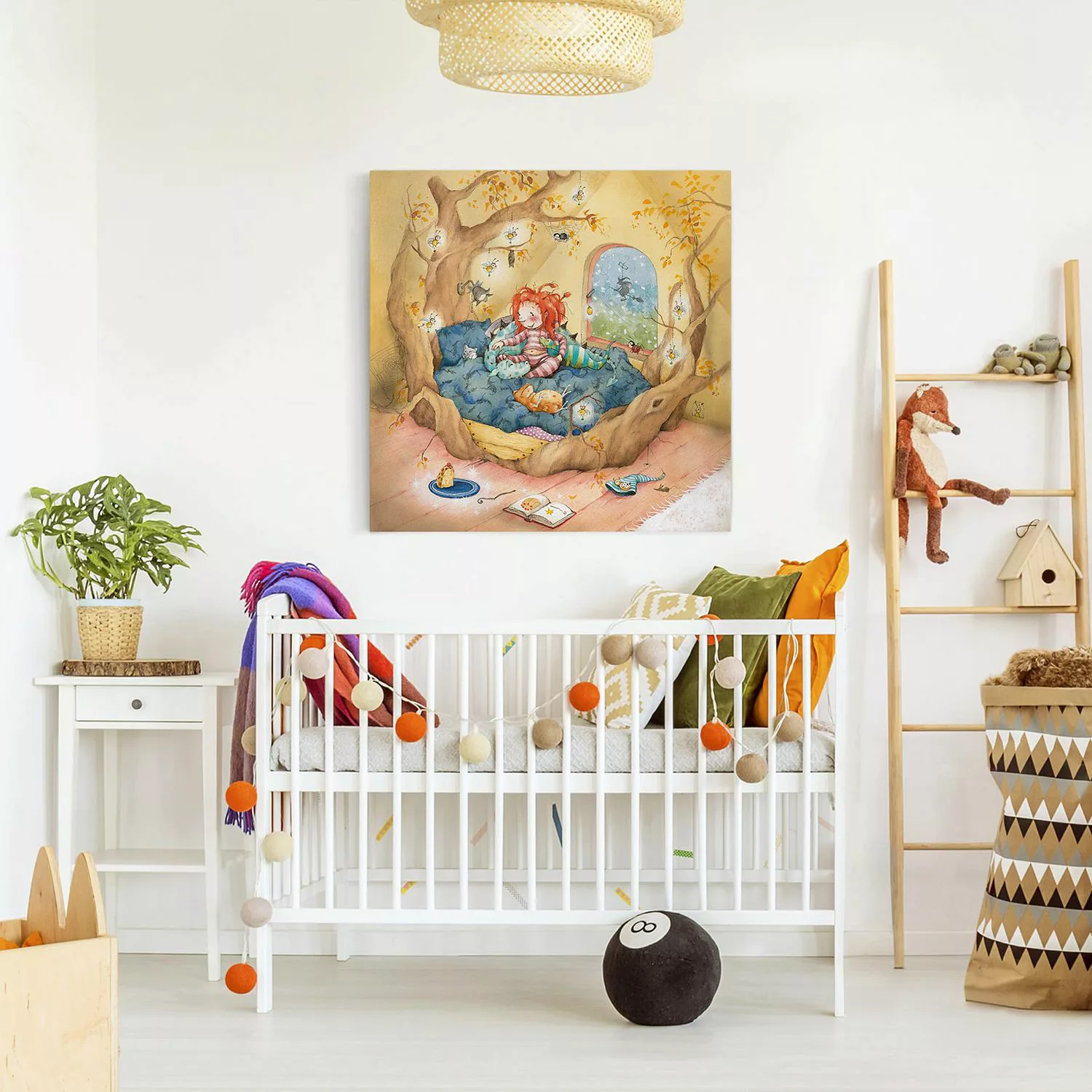 Leinwandbild Kinderzimmer - Quadrat Frida die kleine Waldhexe - Frida kusch günstig online kaufen