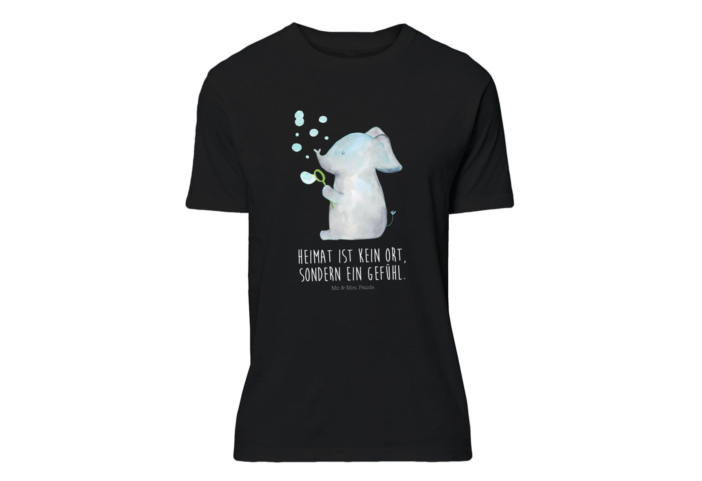 Mr. & Mrs. Panda T-Shirt Elefant Seifenblasen - Schwarz - Geschenk, Gefühl. günstig online kaufen