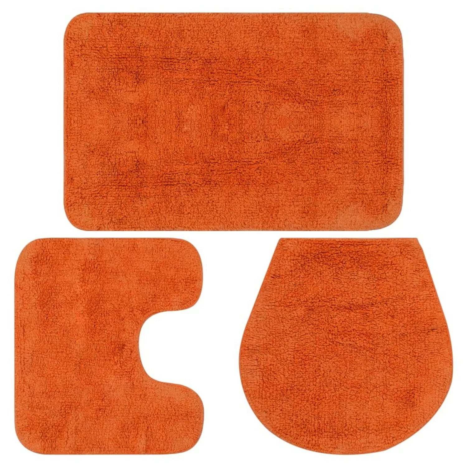 Vidaxl Badematten-set 3-tlg. Stoff Orange günstig online kaufen