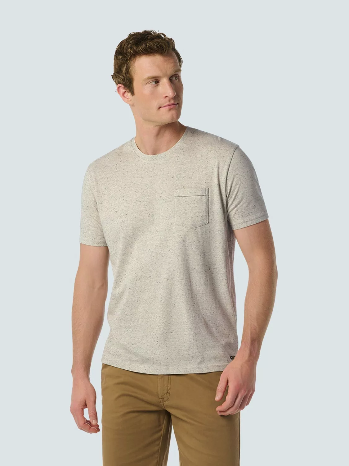 NO EXCESS T-Shirt mit Bursttasche in melierter Optik günstig online kaufen