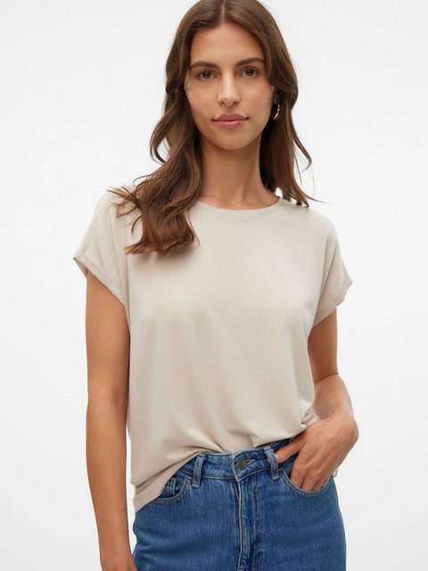 Vero Moda T-Shirt Glänzendes Shirt Oberteil Rundhals Locker geschnitten VML günstig online kaufen