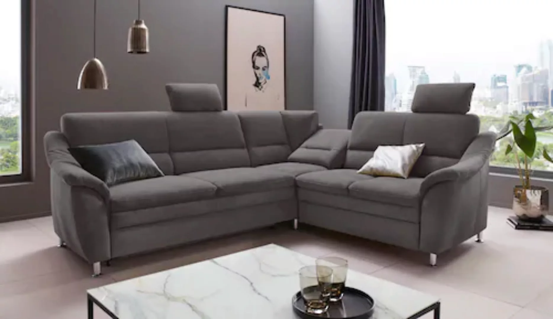 Places of Style Ecksofa »Cardoso L-Form«, Federkern, wahlweise mit Bett, Sc günstig online kaufen