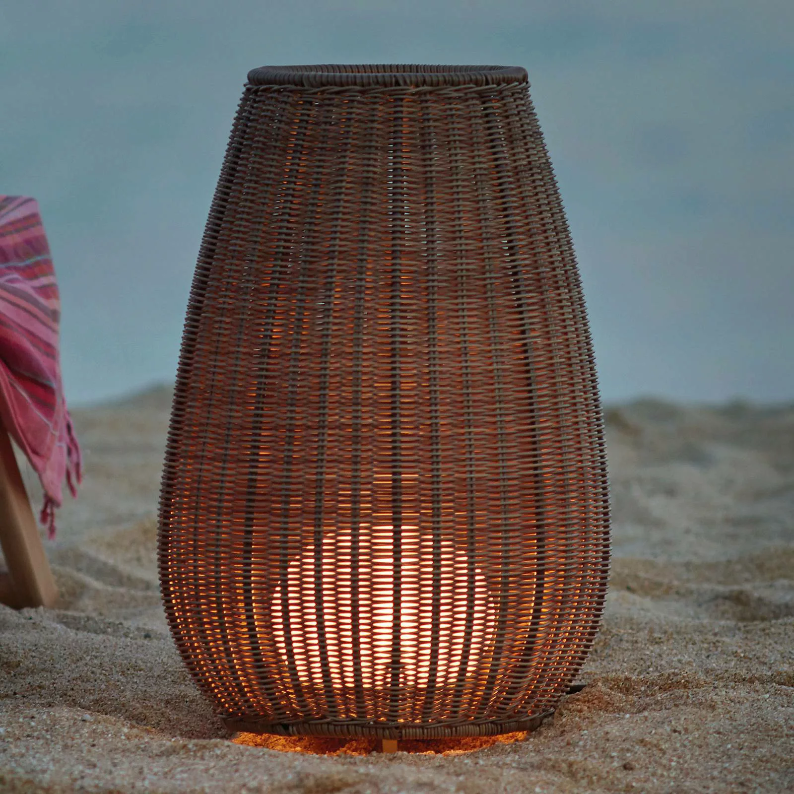 Bover Amphora 01 Terrassenleuchte, rattan brown günstig online kaufen