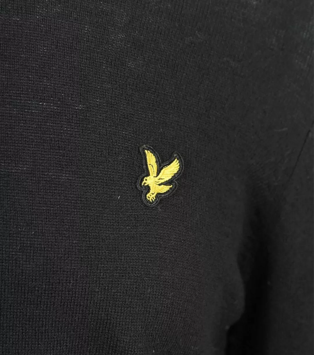 Lyle & Scott Half Zip Pull Merino Wolle Schwarz - Größe M günstig online kaufen