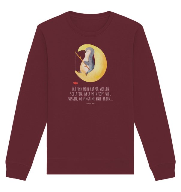 Mr. & Mrs. Panda Longpullover Größe S Pinguin Mond - Burgundy - Geschenk, U günstig online kaufen