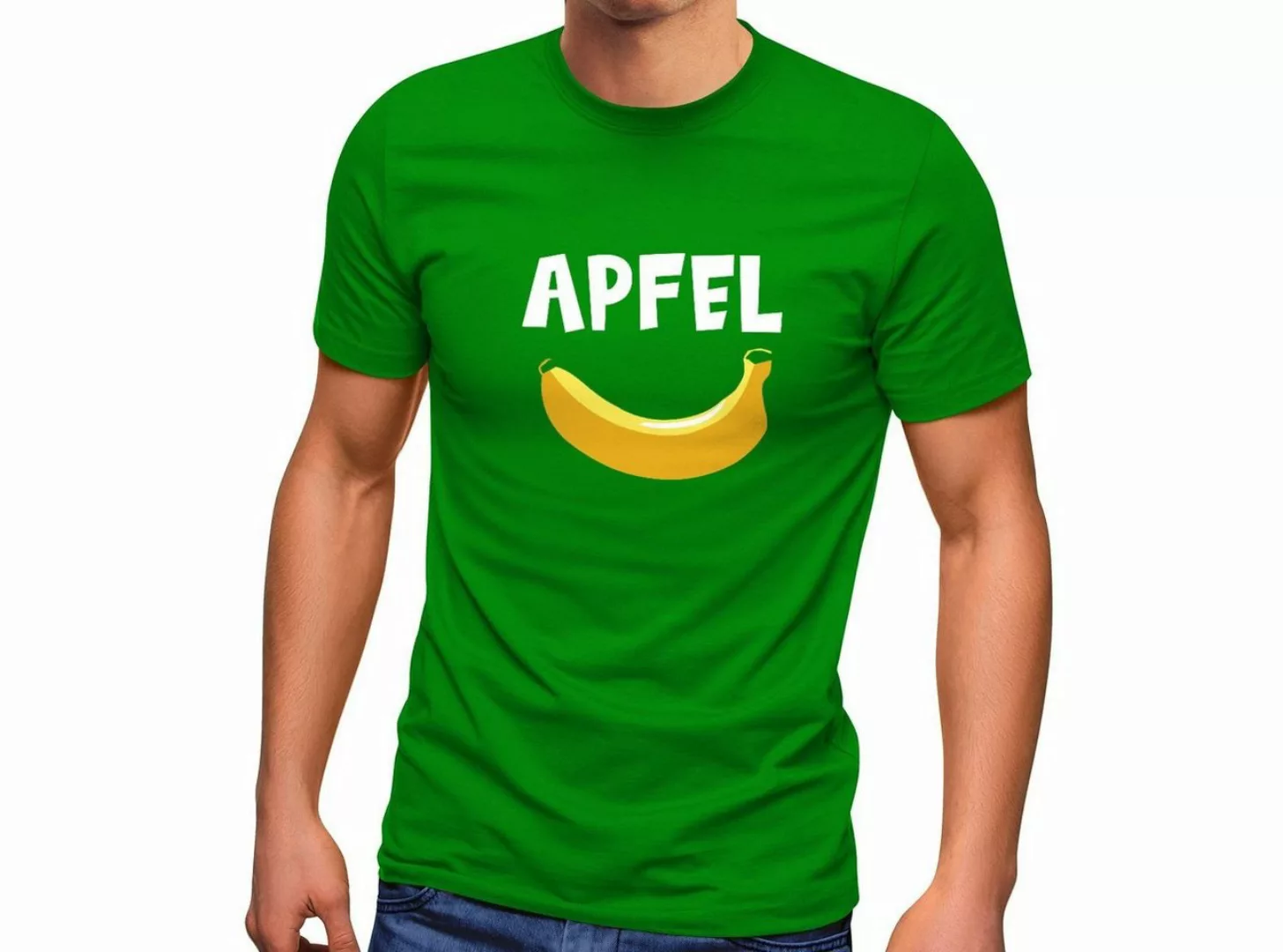 MoonWorks Print-Shirt Herren T-Shirt lustiger Aufdruck Apfel Banane Witz Sc günstig online kaufen