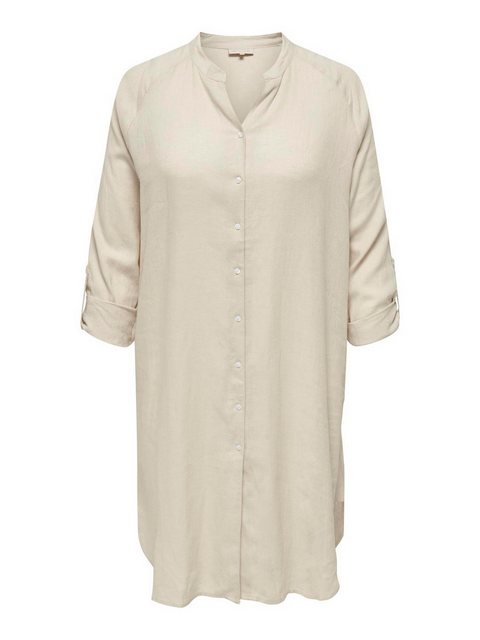 ONLY CARMAKOMA Shirtkleid Leinen Blusenkleid Plus Size Basic Long Shirt Dre günstig online kaufen