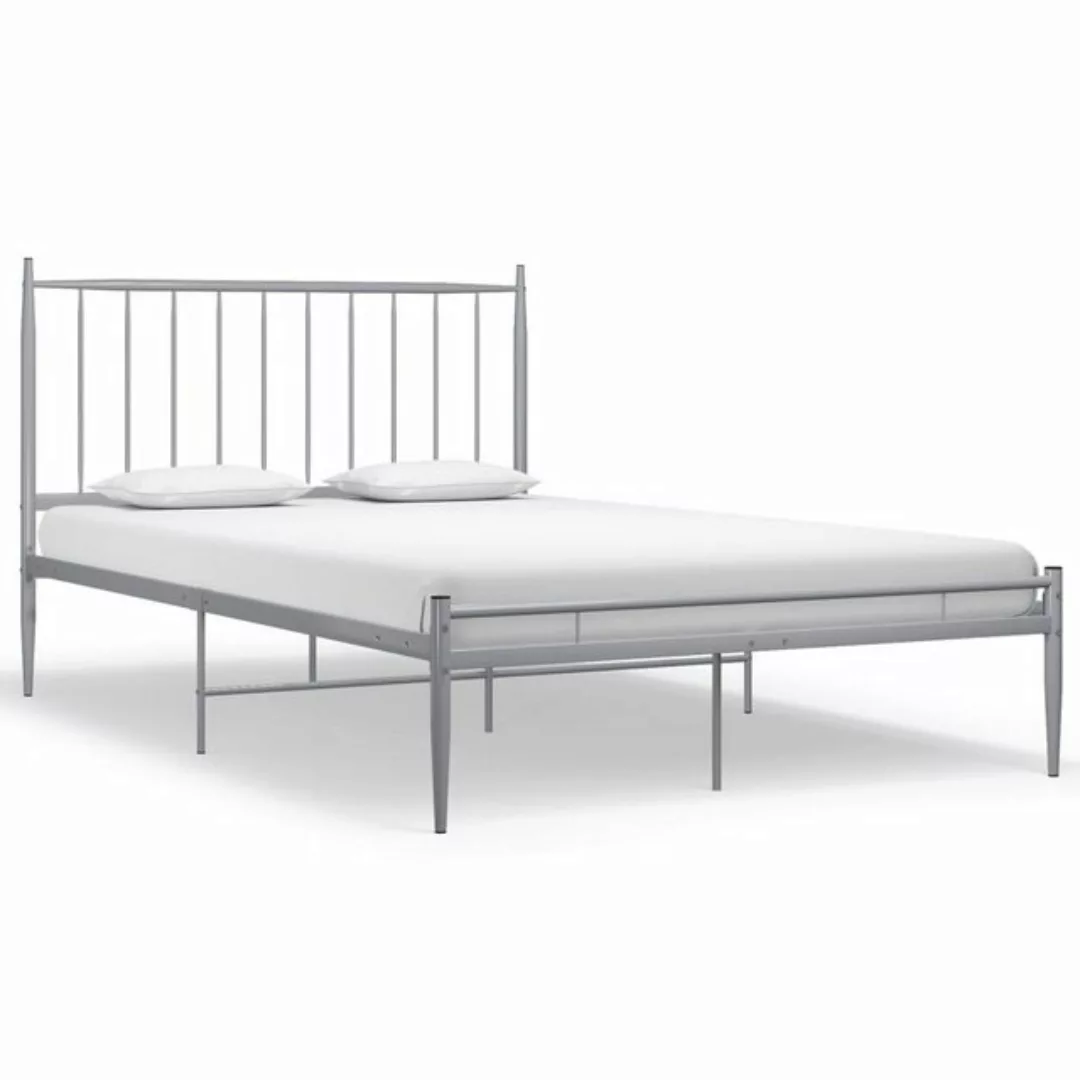 vidaXL Bett Bett Grau Metall 120x200 cm günstig online kaufen