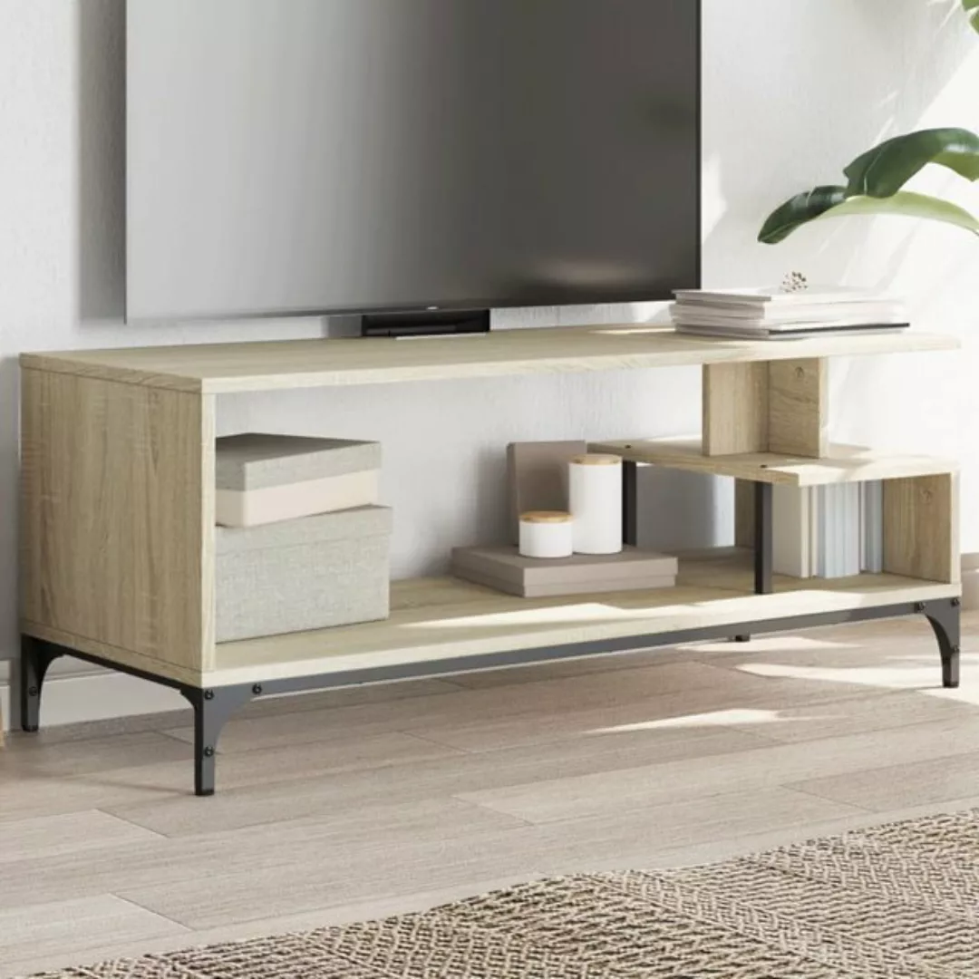 vidaXL TV-Schrank TV-Schrank Räuchereiche 102x40x41 cm Spanplatte und Stahl günstig online kaufen