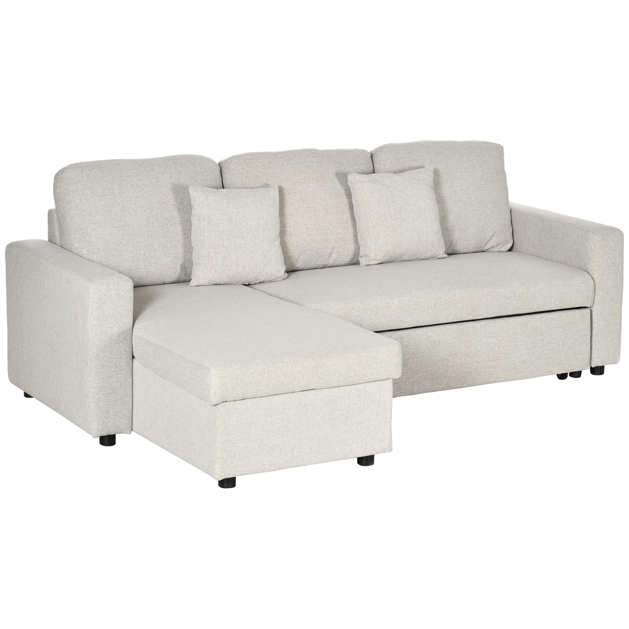 HOMCOM Ecksofa mit Bettfunktion, Eckcouch inklusive 2er-Sitz Sofa, Einzelbe günstig online kaufen