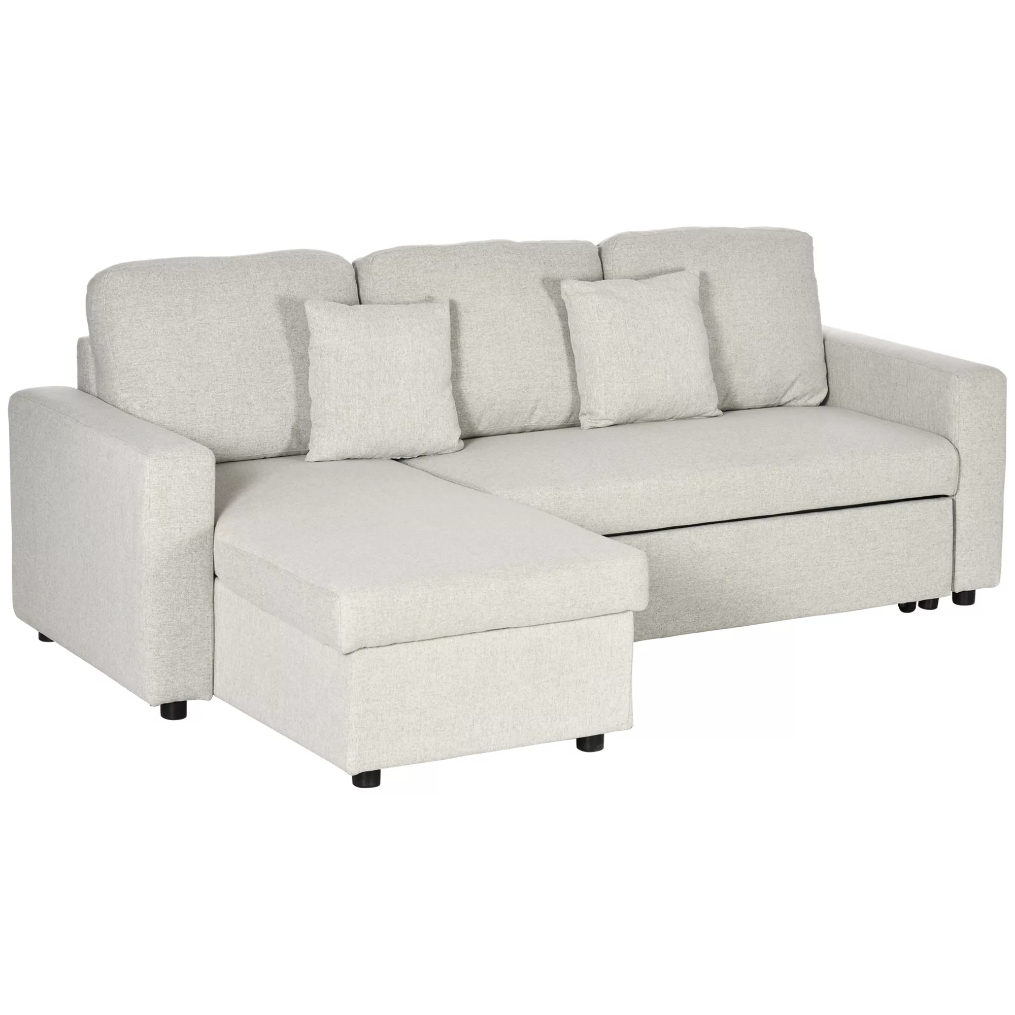 HOMCOM Ecksofa mit Bettfunktion, Eckcouch inklusive 2er-Sitz Sofa, Einzelbe günstig online kaufen