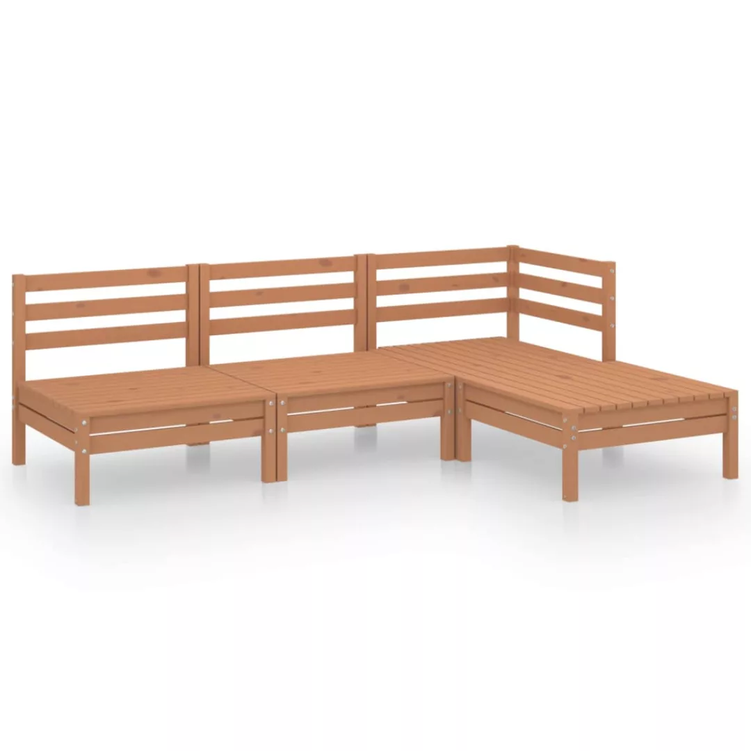 4-tlg. Garten-lounge-set Massivholz Kiefer Honigbraun günstig online kaufen