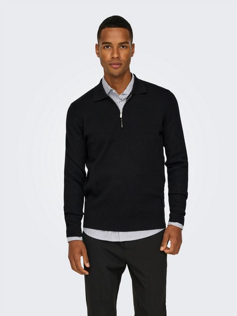 ONLY & SONS Polokragenpullover "ONSCOOPER REG LS 12 HALF ZIP POLO" günstig online kaufen