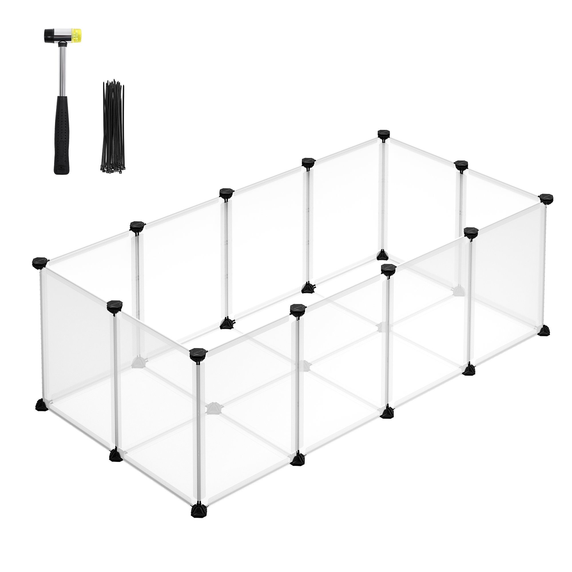 SONGMICS Kleintierkäfig, L-XXL, Freigehege, mit Bodenplatten, günstig online kaufen