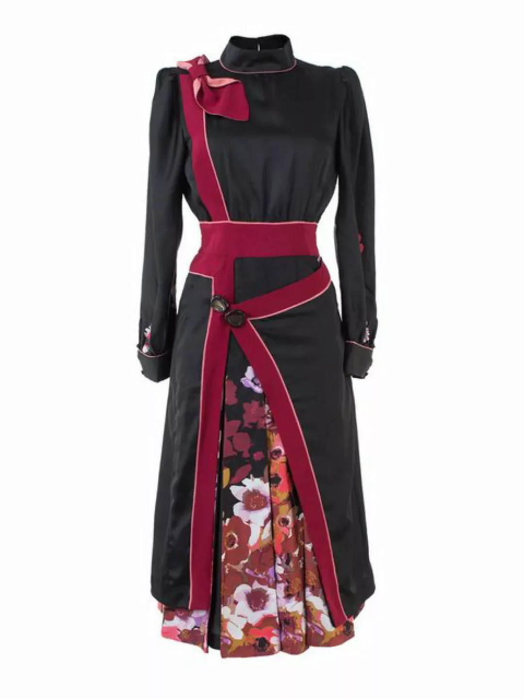 RUA & RUA Midikleid Kleid aus Seide Floral mit Falten günstig online kaufen