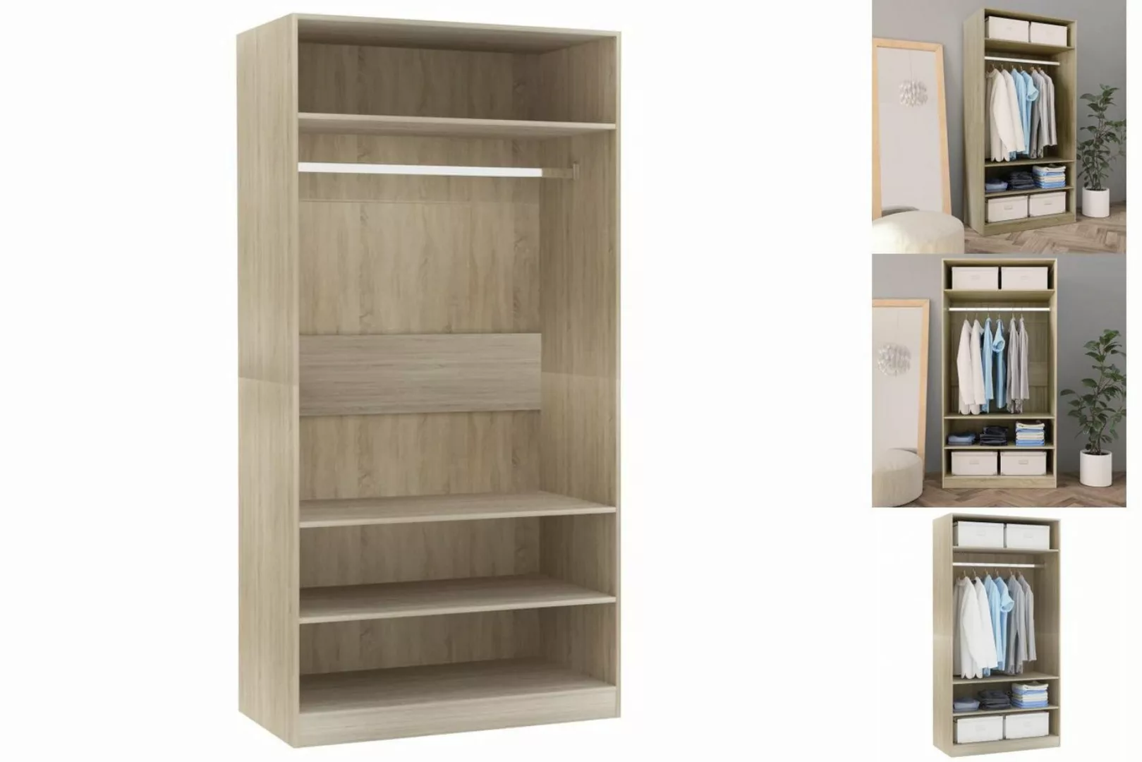 vidaXL Kleiderschrank Kleiderschrank Sonoma-Eiche 10050200 cm Spanplatte günstig online kaufen