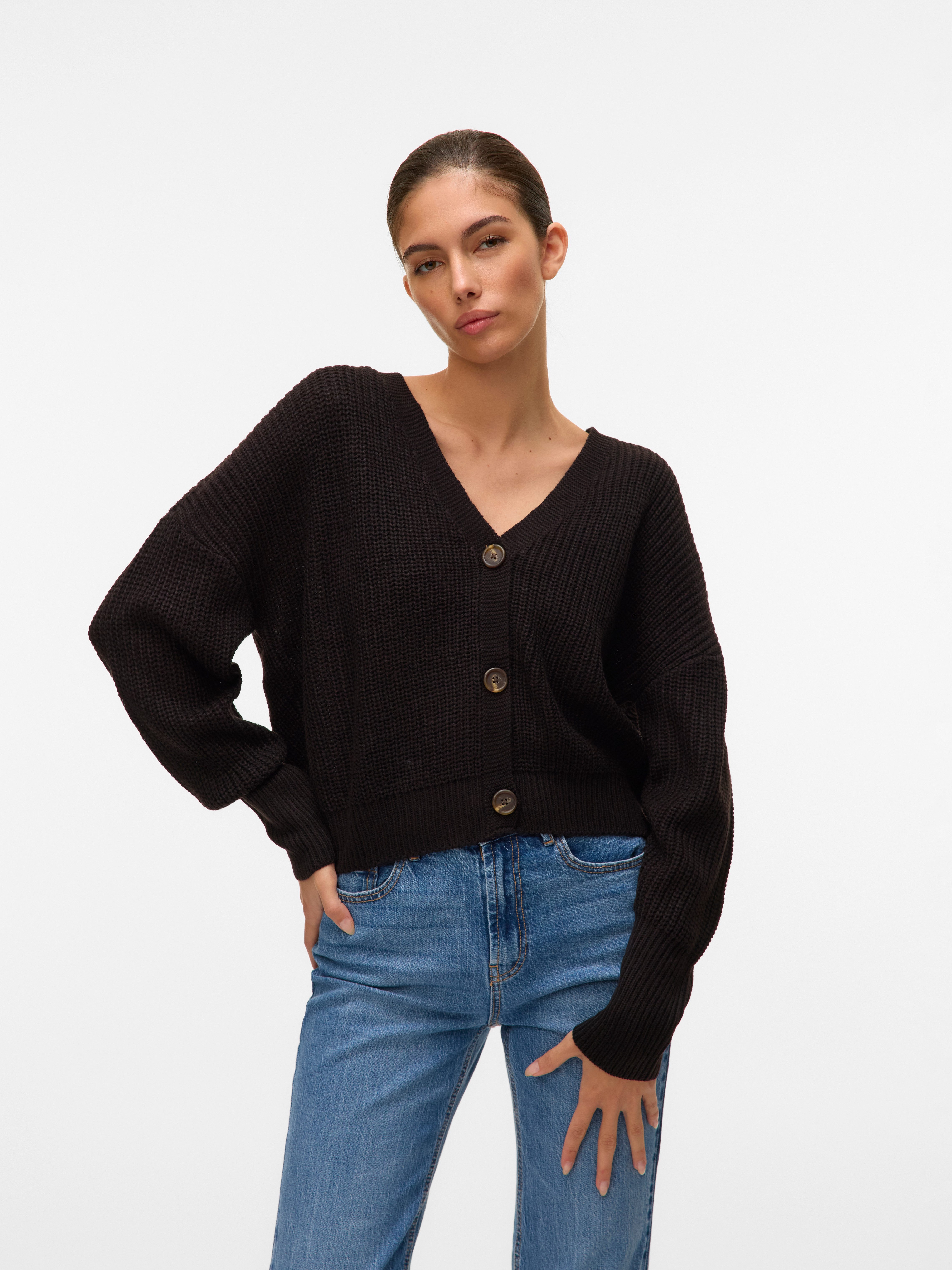 Vero Moda Strickjacke VMLEA LS V-NECK günstig online kaufen