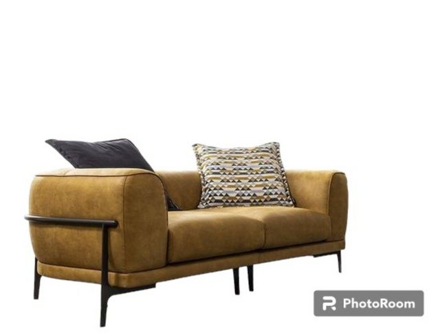 JVmoebel Sofa Zweisitzer Sofa 2 Sitzer Sofas Modern Gelb Kunstleder Couch D günstig online kaufen