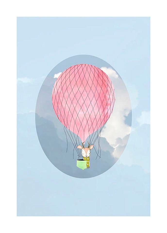Komar Bild "Happy Balloon Blue", Figuren, (1 St.), Wandbild zur Dekoration günstig online kaufen