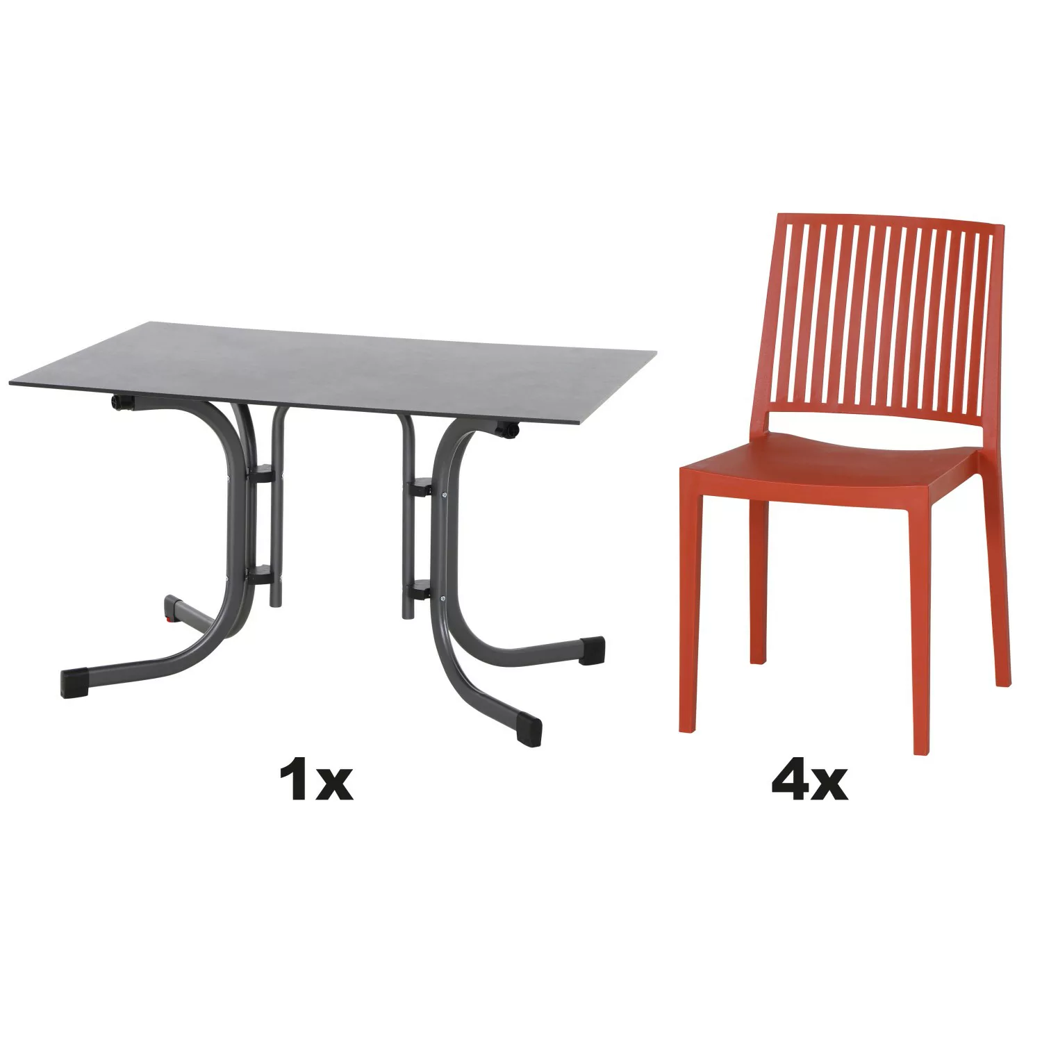 Siena Garden Gartenmöbel Set Lane 5-teilig 4 Stühle und 1 Tisch 120 cm Bric günstig online kaufen