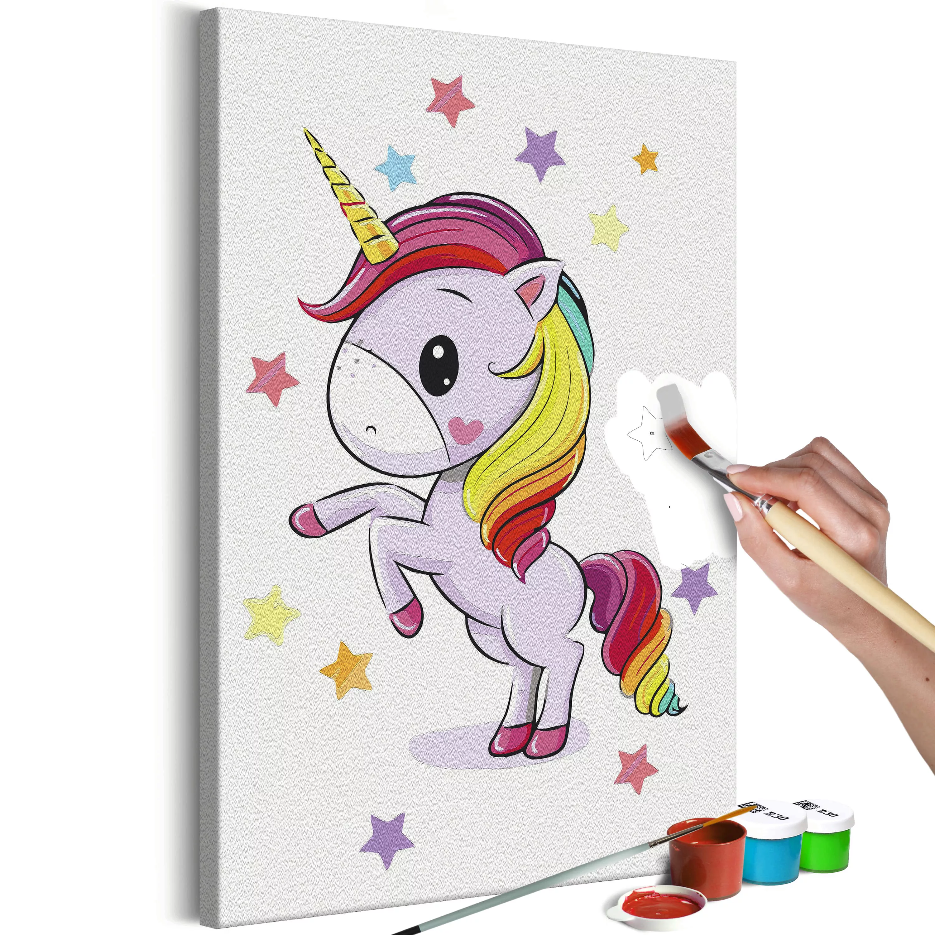 Malen nach Zahlen - Rainbow Unicorn günstig online kaufen