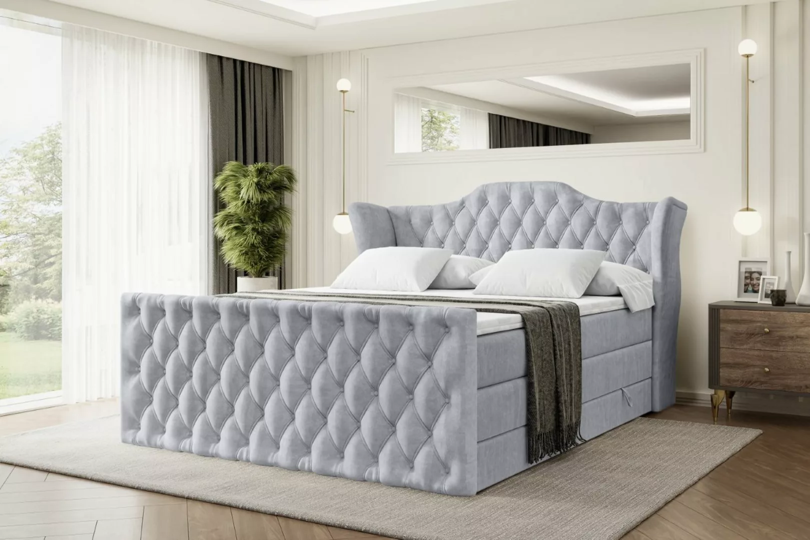 ALTDECOR Boxspringbett VILA-Z KING (Multipocket-Matratze H4, H3 Matratze Bo günstig online kaufen