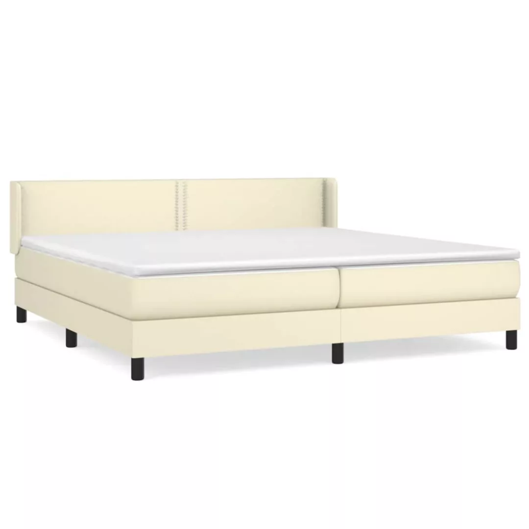 Vidaxl Boxspringbett Mit Matratze Creme 200x200 Cm Kunstleder günstig online kaufen