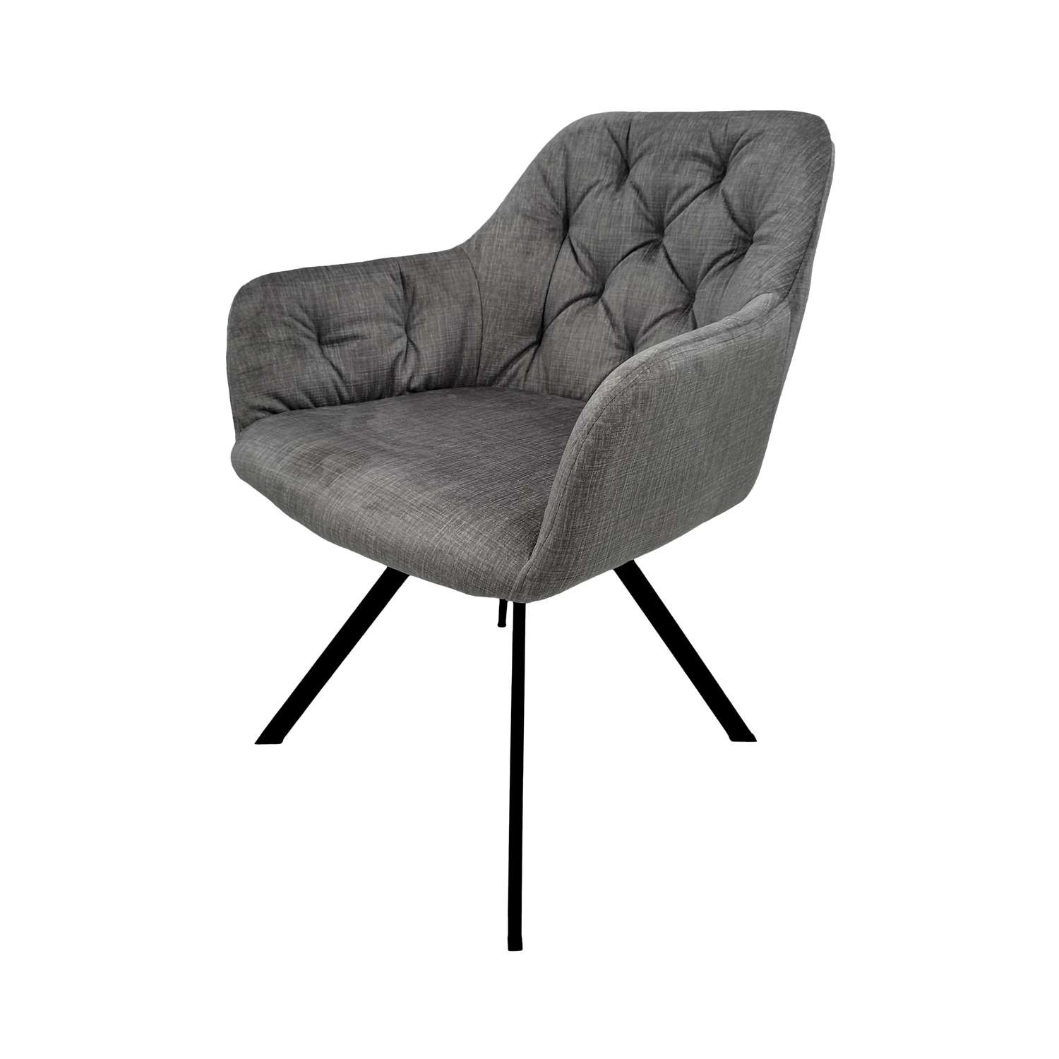 MeGusta Moderner Stuhl Drehstuhl 2er-Set Grau Polsterstuhl Esszimmerstuhl m günstig online kaufen