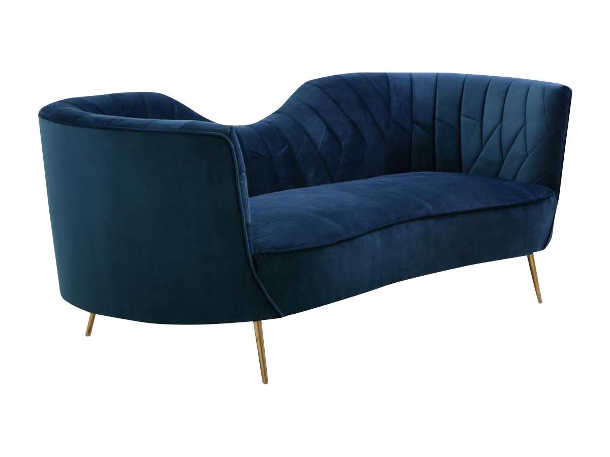 Sofa 3-Sitzer - Samt - Dunkelblau - ADELE von PASCAL MORABITO günstig online kaufen