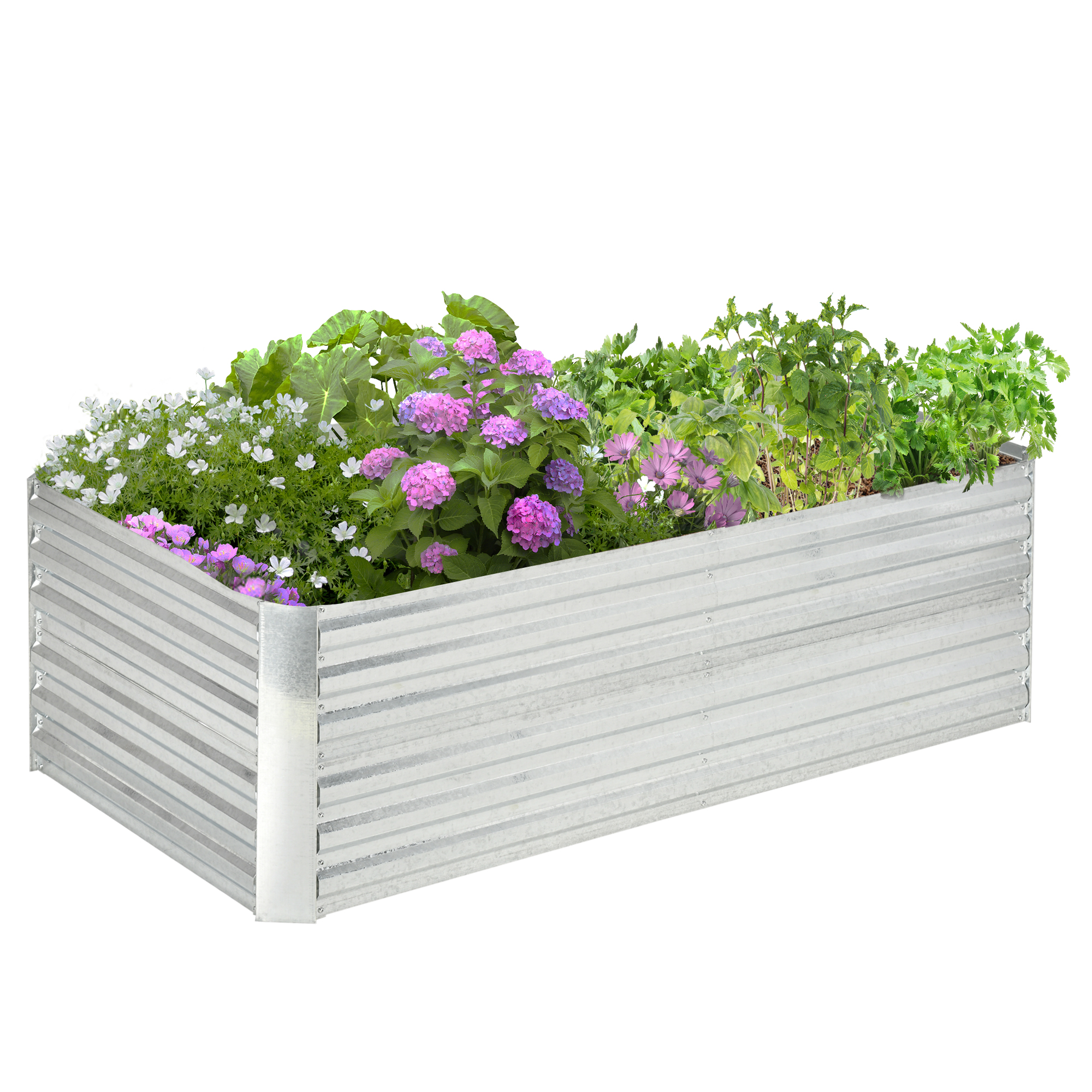 Outsunny Hochbeet aus Stahl, Pflanzbeet Frühbeet Gartenbeet Blumenkasten st günstig online kaufen