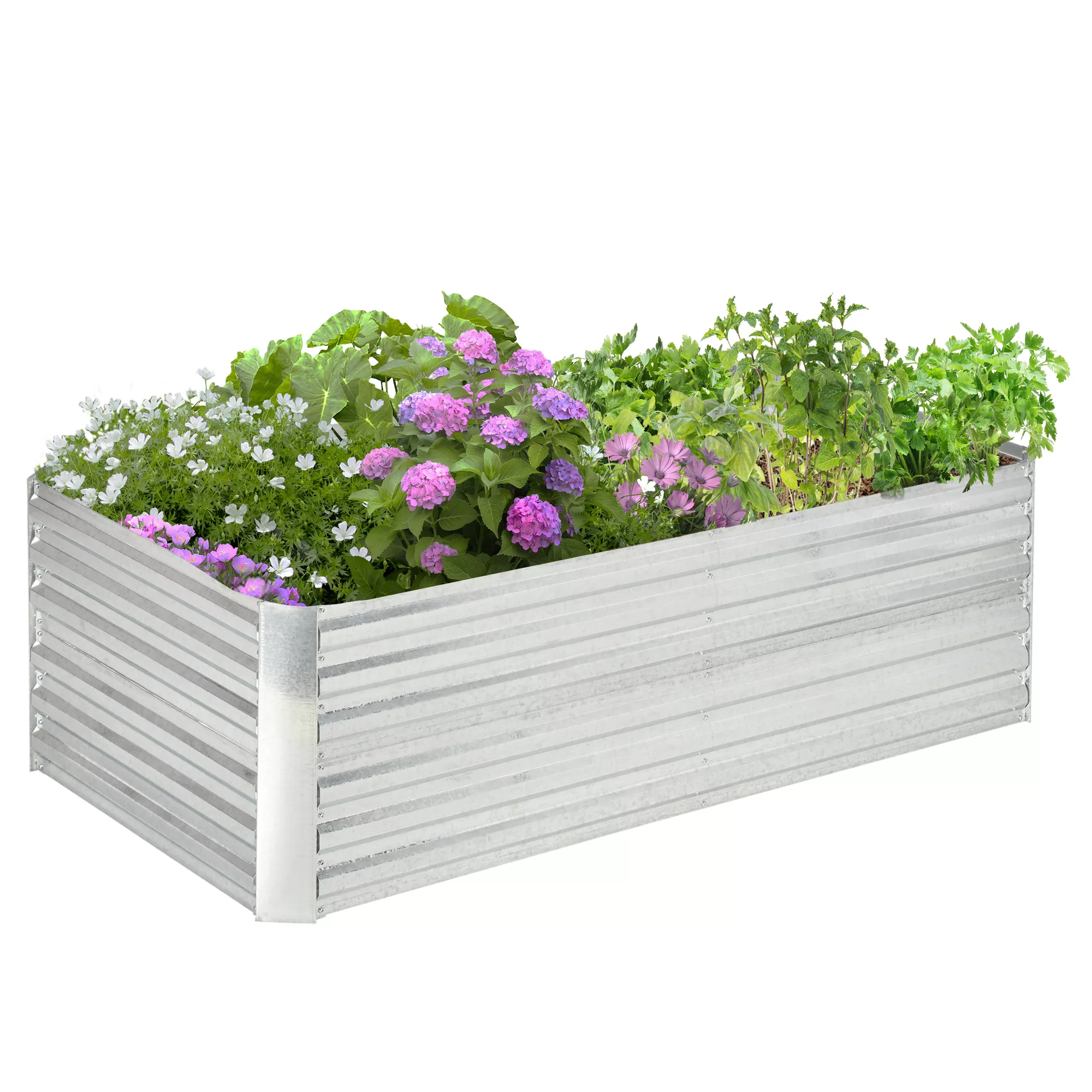 Outsunny Hochbeet aus Stahl, Pflanzbeet Frühbeet Gartenbeet Blumenkasten st günstig online kaufen