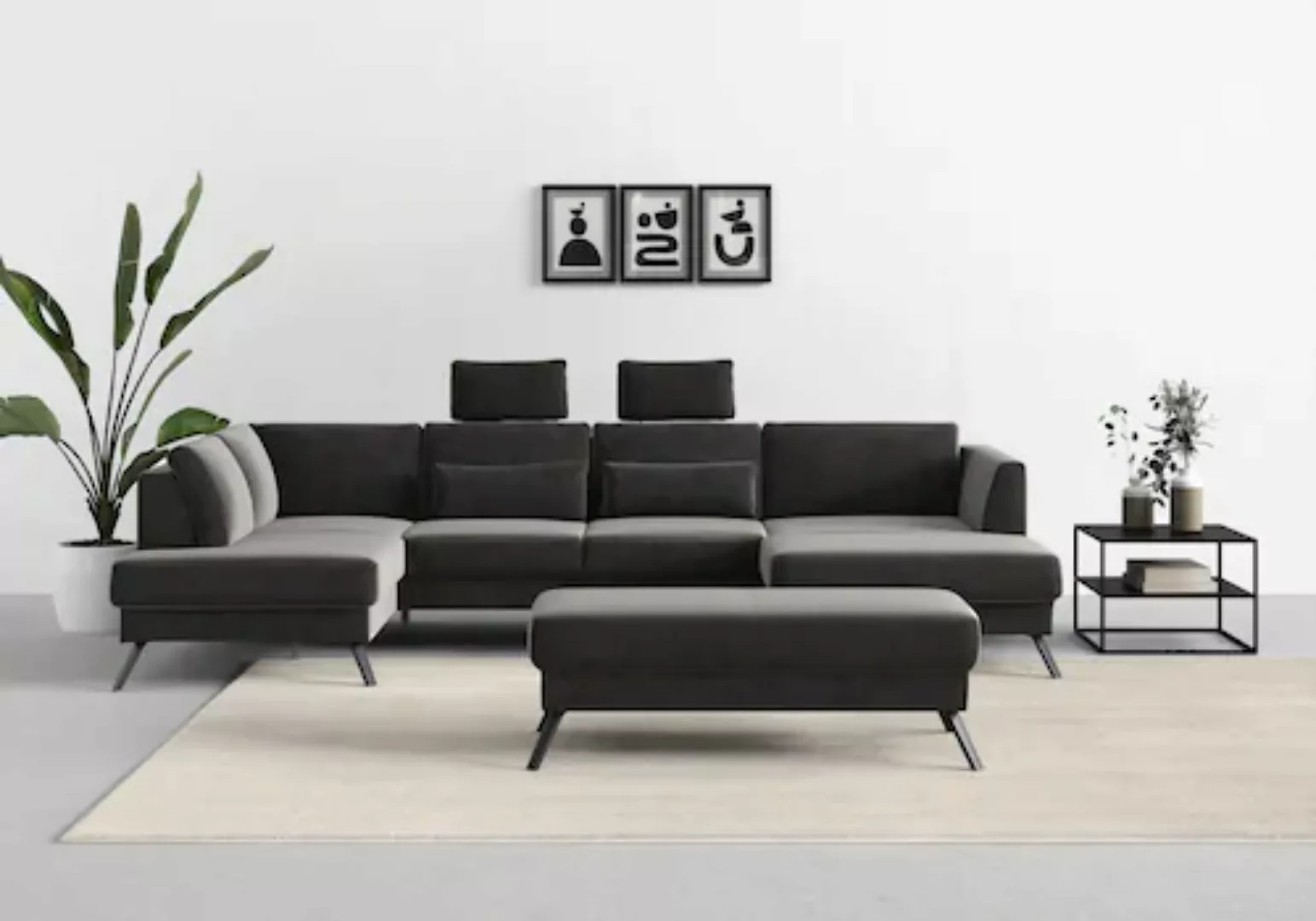 sit&more Wohnlandschaft Lindholm U-Form, mit Sitztiefenverstellung und Fede günstig online kaufen