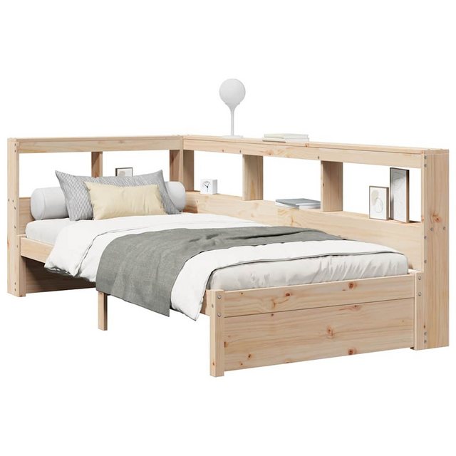 vidaXL Bett Massivholzbett mit Regal ohne Matratze 100x200 cm Kiefer günstig online kaufen