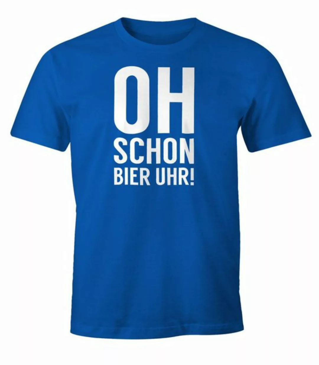 MoonWorks Print-Shirt Herren Party T-Shirt Oh schon Bier Uhr Fun-Shirt Moon günstig online kaufen