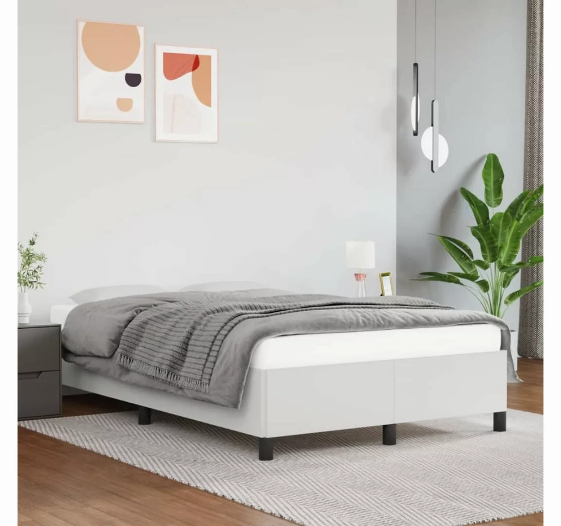 vidaXL Bett Bettgestell Weiß 120x190 cm Kunstleder günstig online kaufen